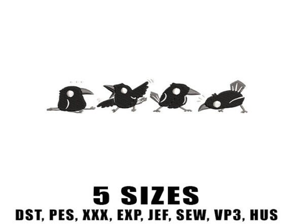 Review: Cartoon Black Crow Embroidery Design