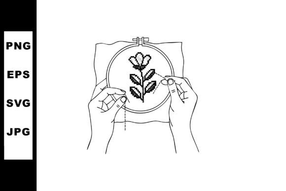 Reviewing Hands Stitching Flower Embroidery Hoop C